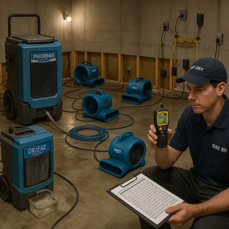 Structural Drying and Dehumidification process in Valdese, NC